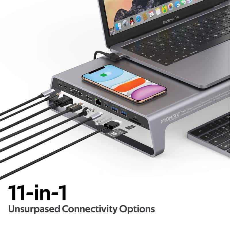 11-in-1 Ergonomically Designed Anti-Skid Aluminium Alloy DeskHub