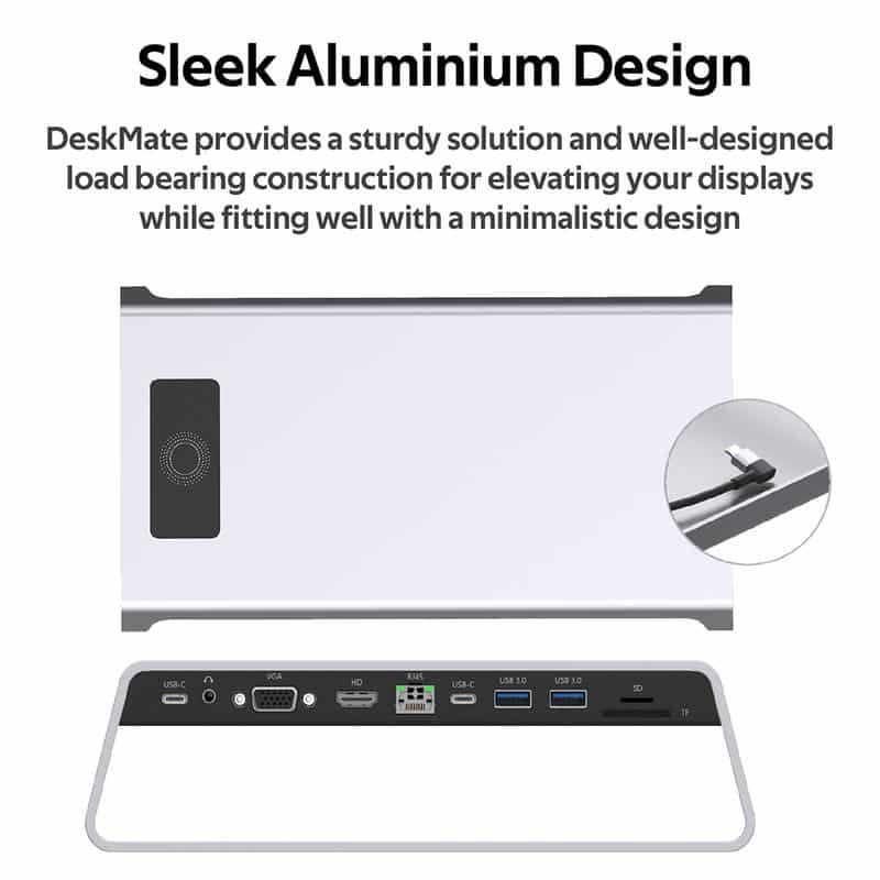 11-in-1 Ergonomically Designed Anti-Skid Aluminium Alloy DeskHub