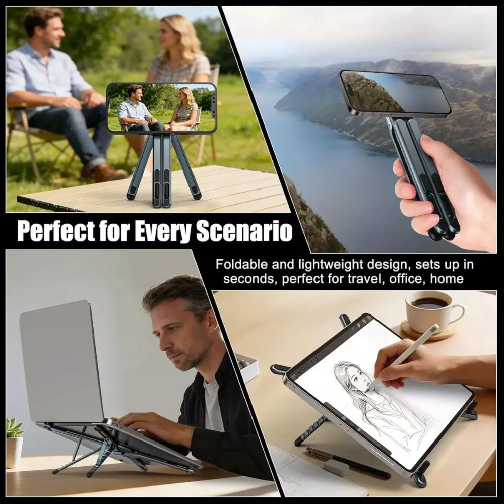 P-3 Portable 3-in-1 Laptop Stand & Tablet – Silver