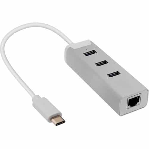 3-Port USB 3.0 Type-C Hub with Gigabit Ethernet Port