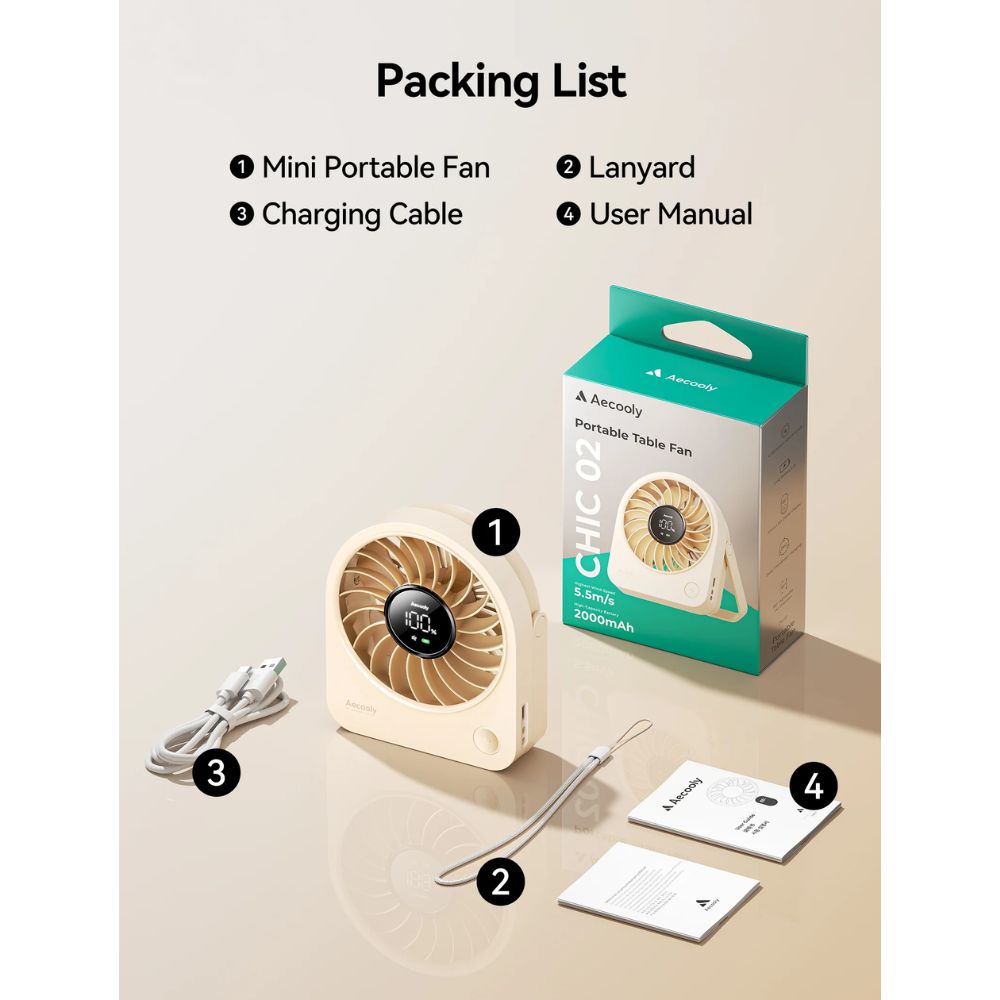 Aecooly Portable Table Fan Chic 02