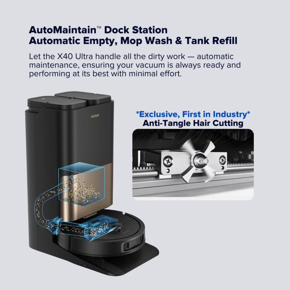 Airbot Robot Vacuum X40 Ultra – 17000Pa AirGPT AI-Powered Smart Robot Vacuum and Mop Auto Dock Station