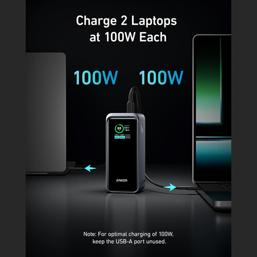 ANKER 735 3-Port 200W Power Bank with LCD Screen (20,000mAh, Black)