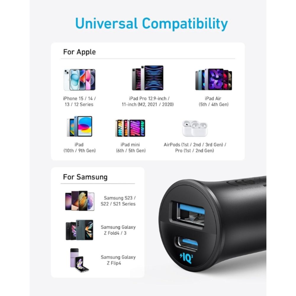 Anker Dual-Port Car Charger 30W