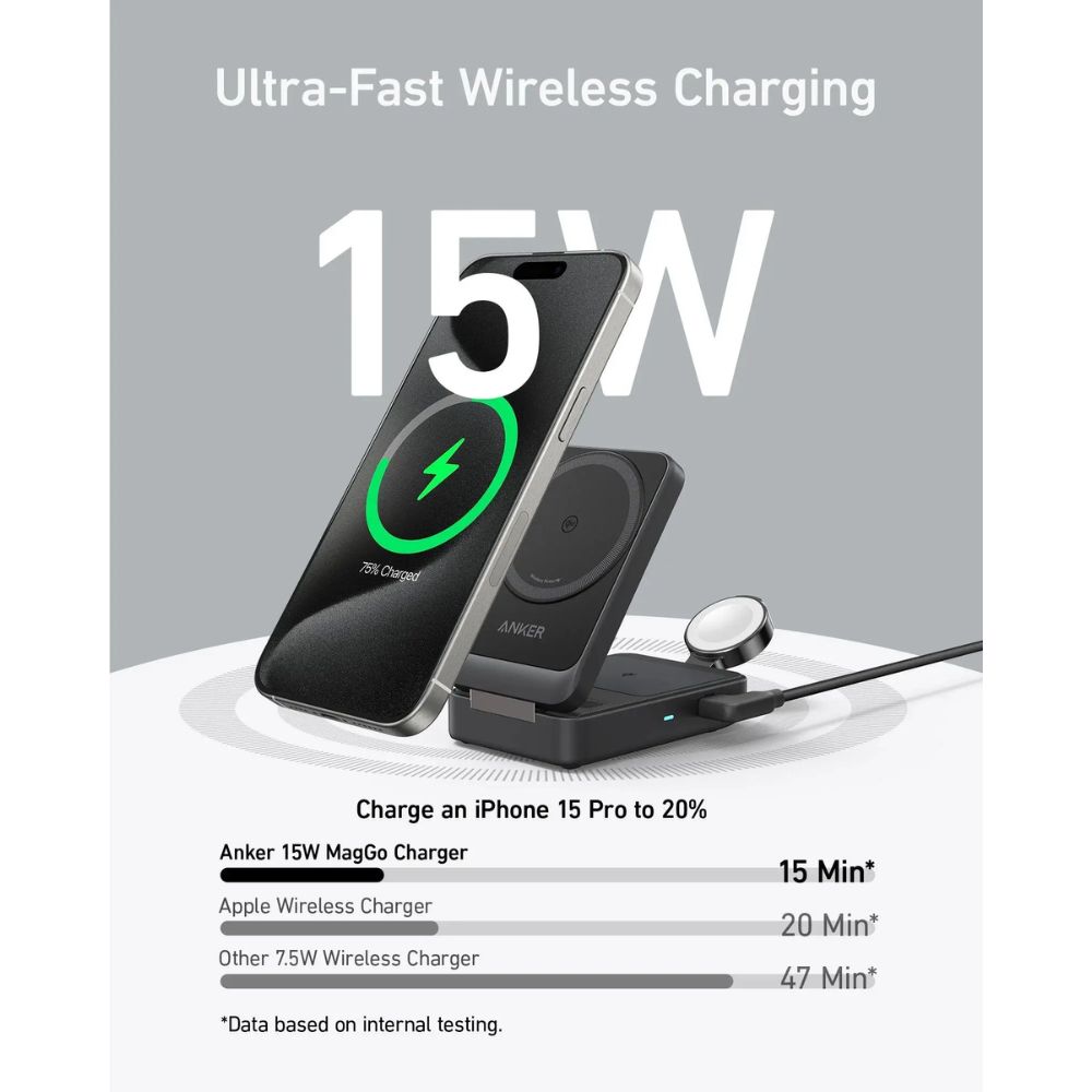 Anker MagGo 15W 3-in-1 Charging Station