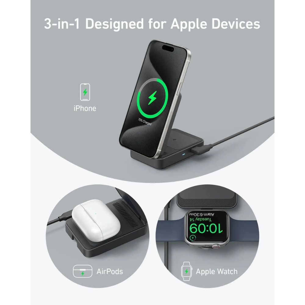 Anker MagGo 15W 3-in-1 Charging Station