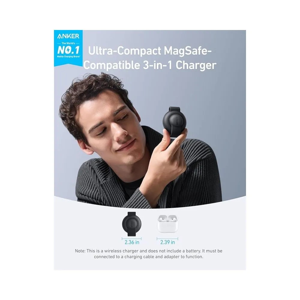 Anker MagGo Wireless Charging Station (3-in-1, Foldable Pad)