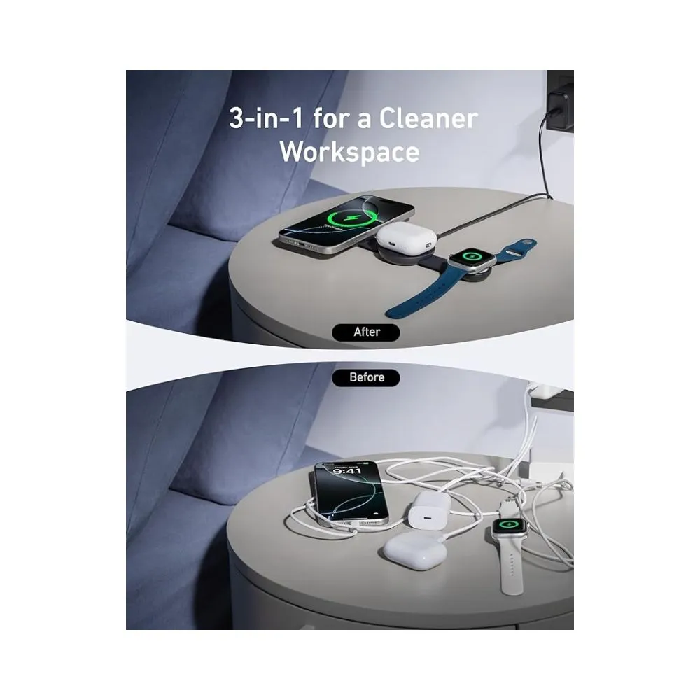 Anker MagGo Wireless Charging Station (3-in-1, Foldable Pad)