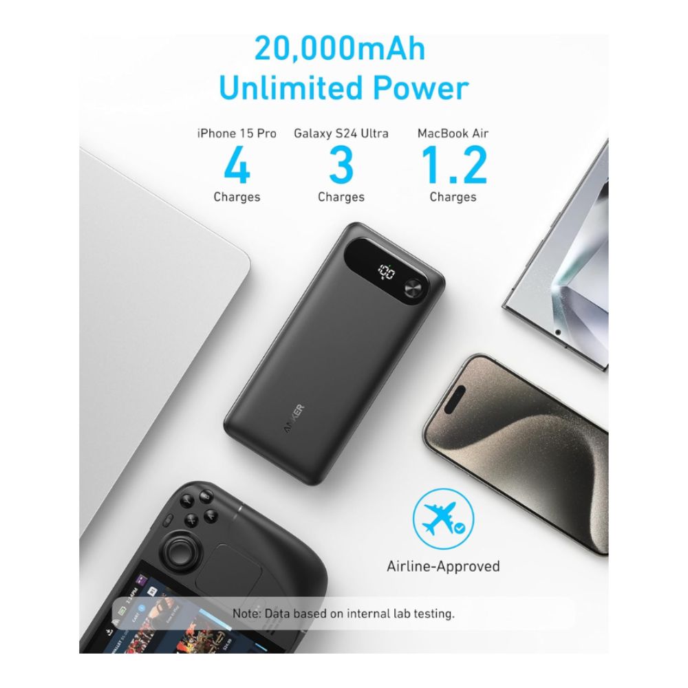 Anker Power Bank 20K 87W Built-In USB-C Cable