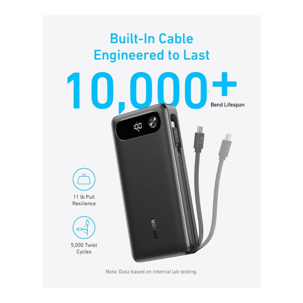 Anker Power Bank 20K 87W Built-In USB-C Cable