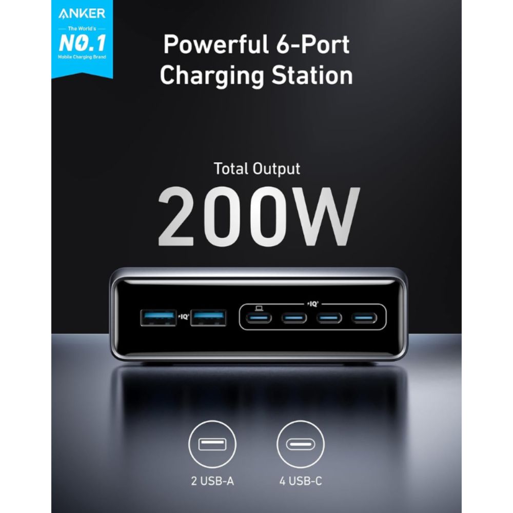Anker Prime Charger 200W-6 Ports-GaN