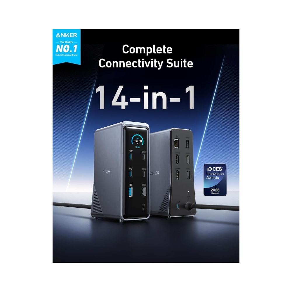 Anker Prime Charging Docking Station (14-in-1, Dual Display, 160W)