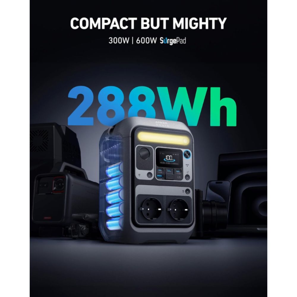 Anker SOLIX C300 Portable Power Station – 288Wh | 300W