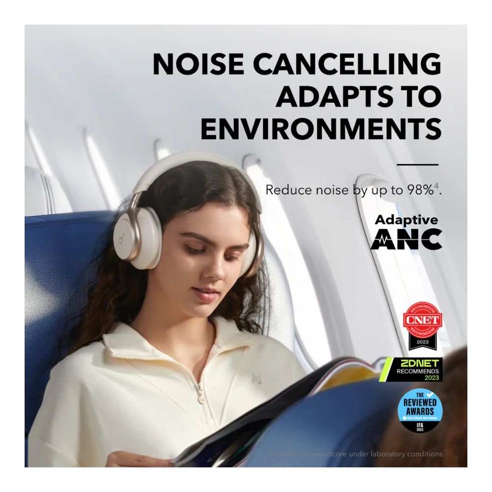 Soundcore Space One | Active Noise Cancelling Headphones – Latte Cream by Anker