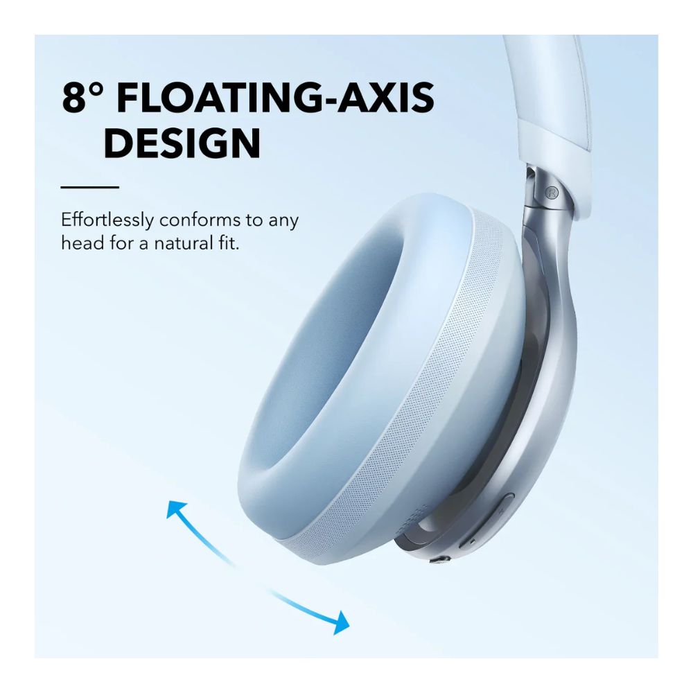 Soundcore Space One | Active Noise Cancelling Headphones – Sky Blue by Anker