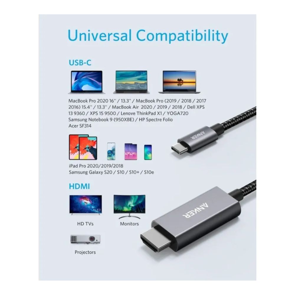 Anker USB-C to HDMI 4K Nylon Cable