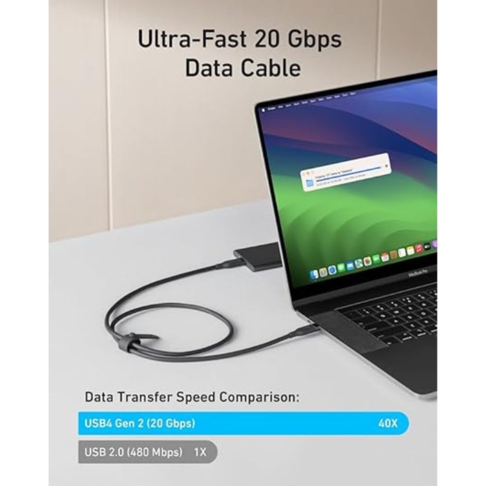 Anker USB-C to USB-C-3ft-240W – 20 Gbps – Bio-Based