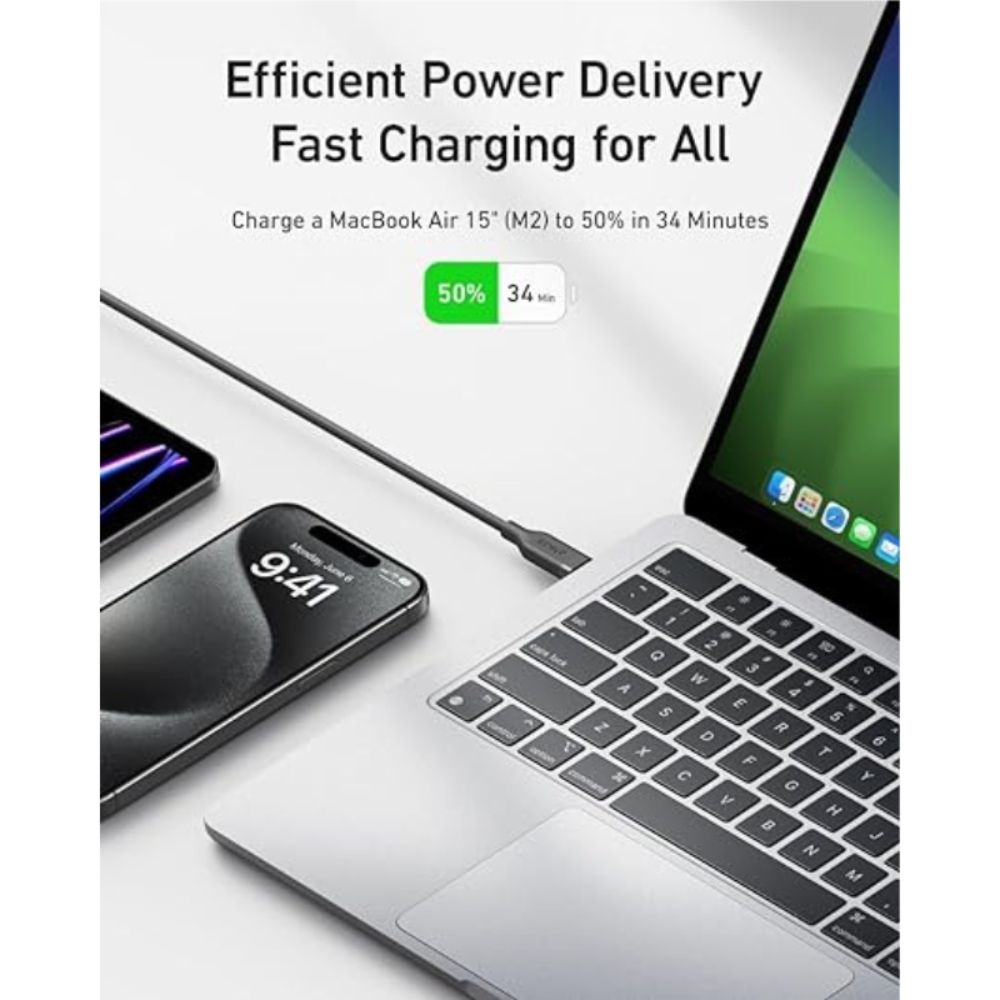 Anker USB-C to USB-C-3ft-240W – 20 Gbps – Bio-Based