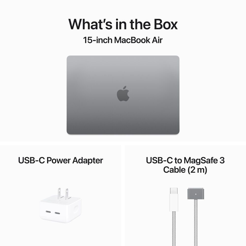 Apple 15″ MacBook Air (M3, Space Gray) MRYM3LL/A