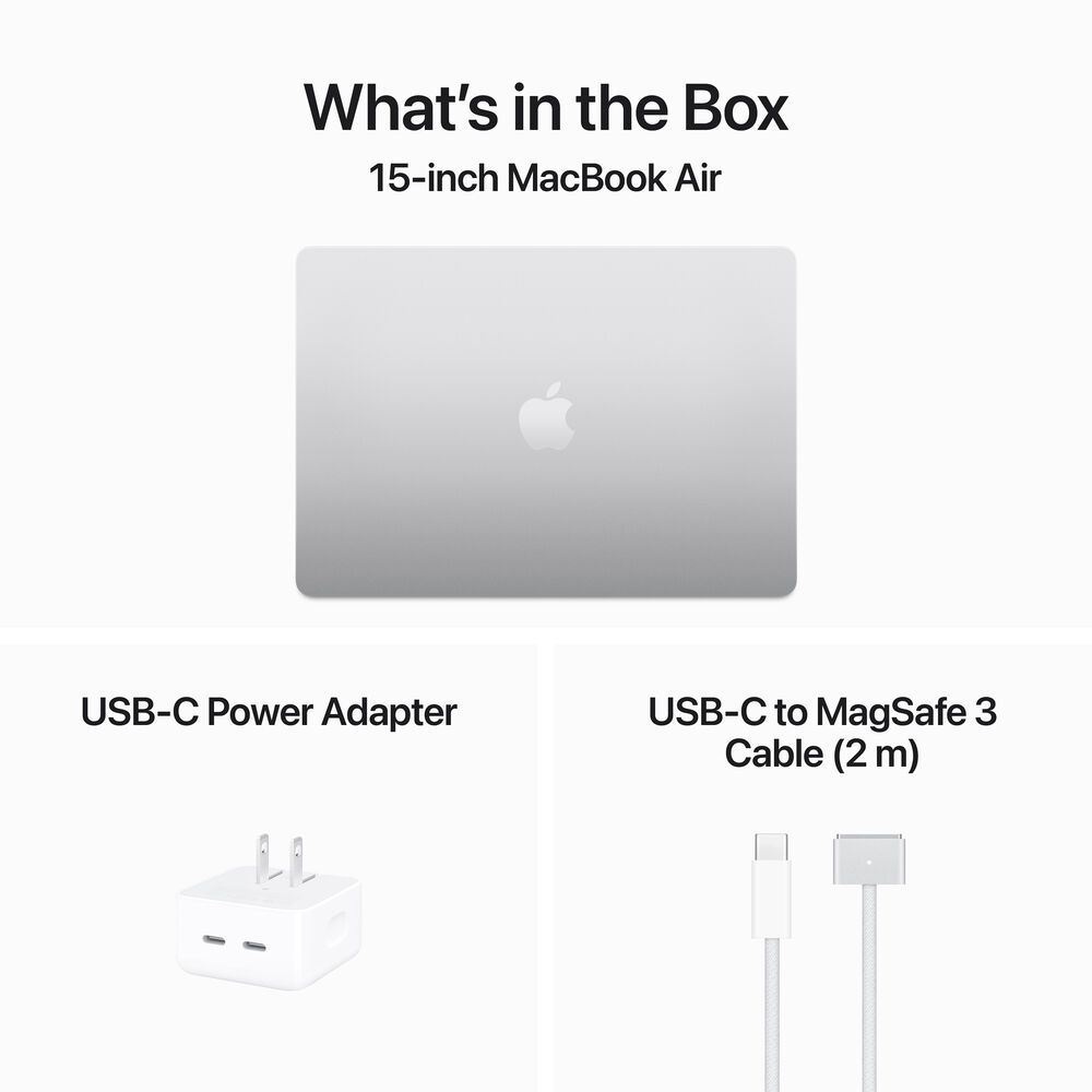 Apple 15″ MacBook Air (M3, Silver) MRYP3LL/A
