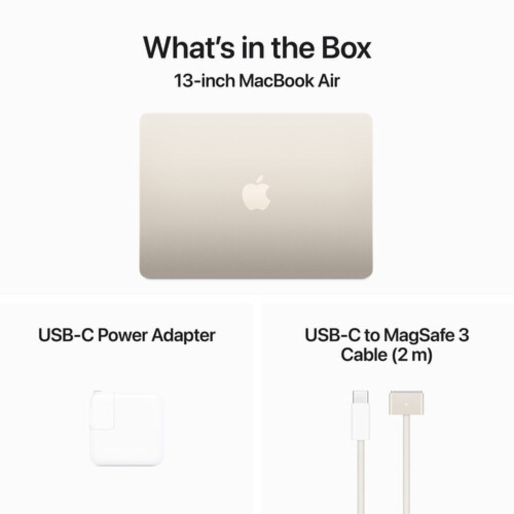 Apple 15″ MacBook Air (M3, Starlight) MXD33LL/A