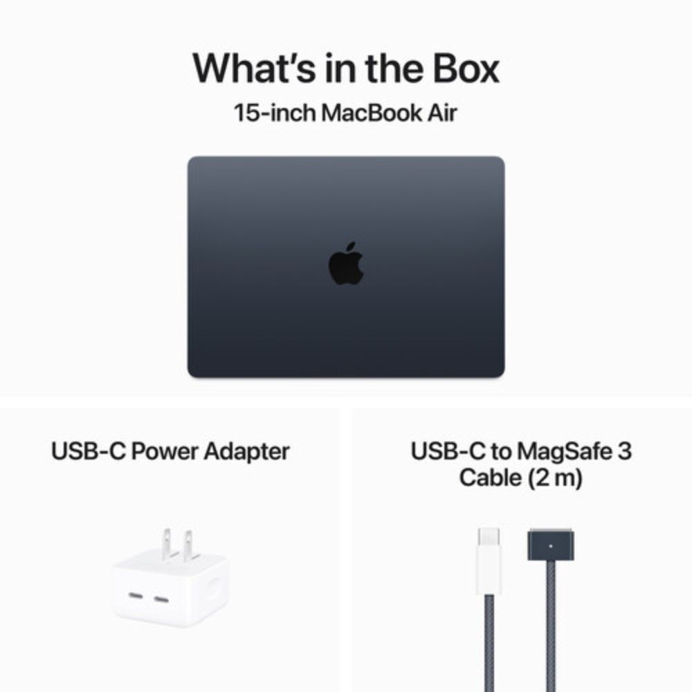 Apple 15″ MacBook Air (M3, Midnight) MRYV3LL/A