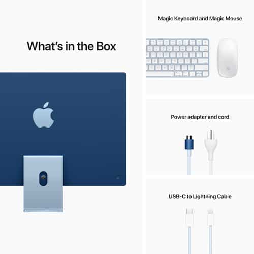 Apple 24″ iMac with M1 Chip (Mid 2021, Blue/Silver/Pink/Green)