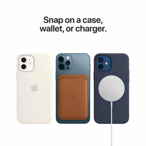Apple iPhone 12 Series Leather Wallet with MagSafe (Black/Blue)