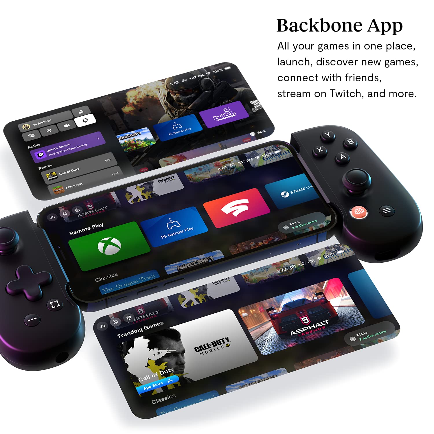 BACKBONE One Mobile Gaming Controller for iPhone (Lightning) – 1st Gen