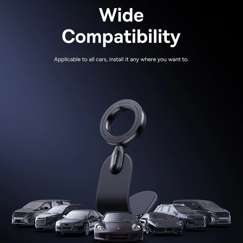 Baseus C02 Go Series Magnetic Car Phone Mount-Cluster Black