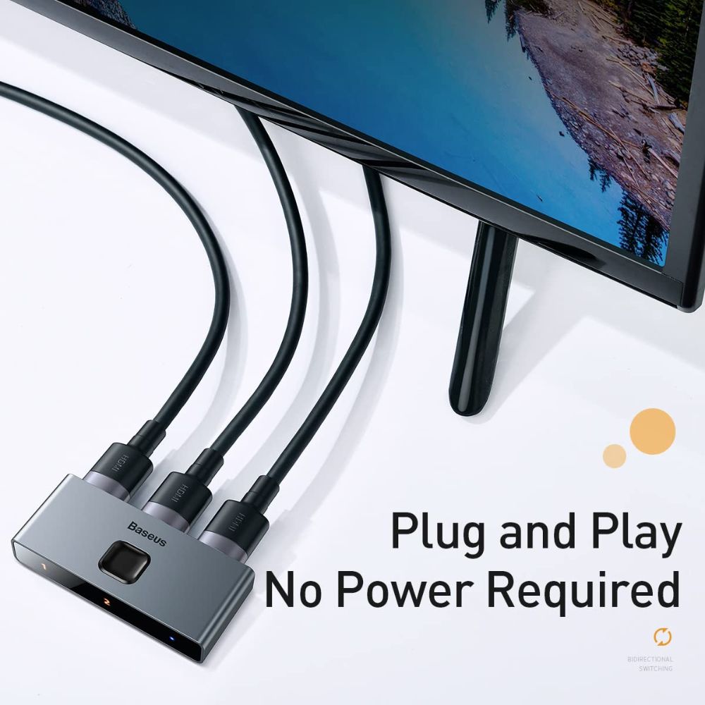 Baseus Matrix HDMI Splitter (2in1 or 1in2) Space Gray