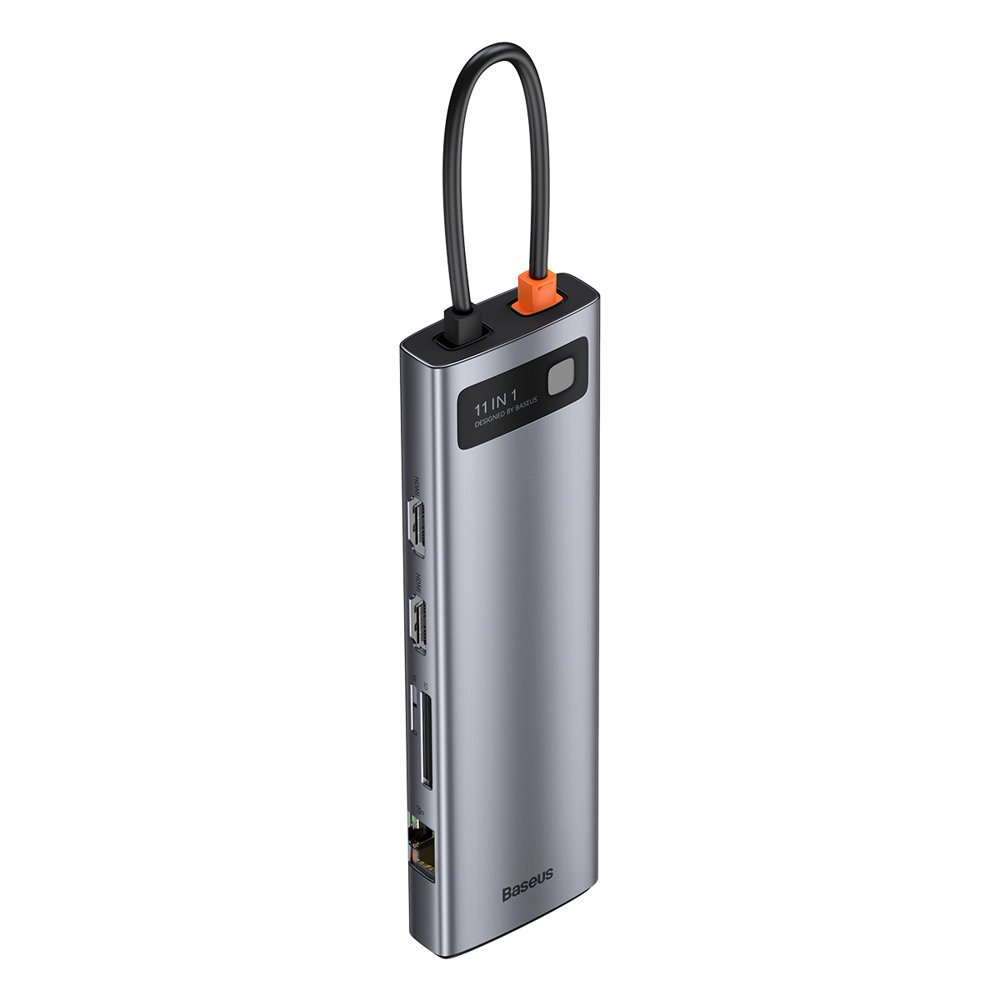 Baseus Metal Gleam Series 11-in-1 Multifunctional Type-C HUB Docking Station Space Gray