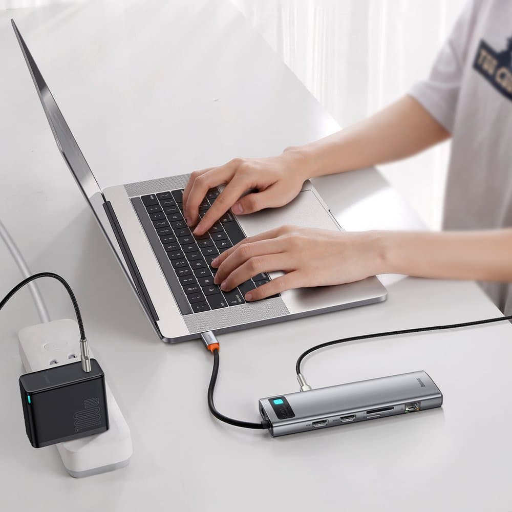 Baseus Metal Gleam Series 11-in-1 Multifunctional Type-C HUB Docking Station Space Gray