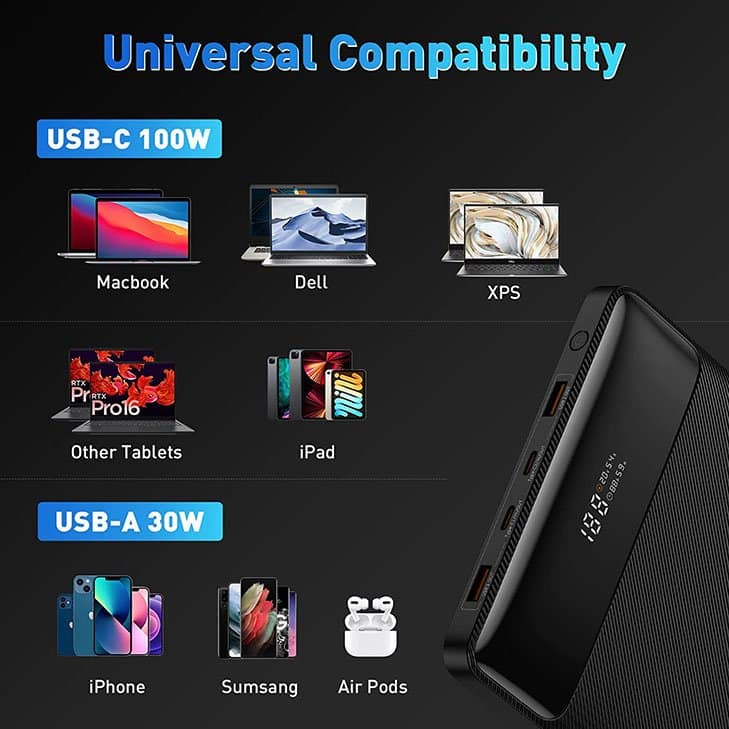 Power Bank, Baseus Blade 100W USB C Portable Laptop Charger
