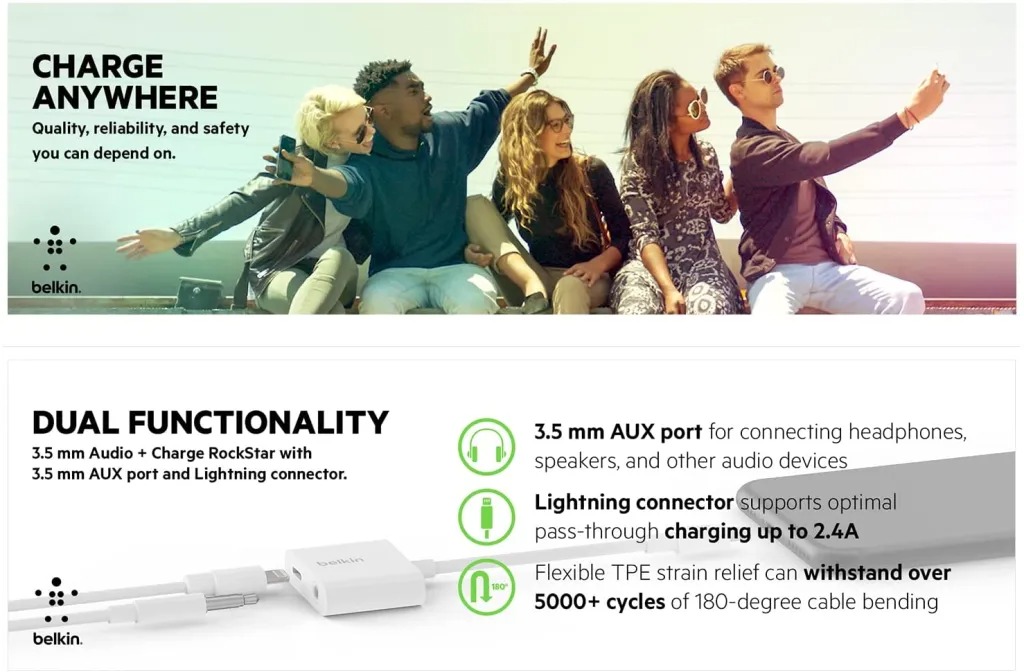 Belkin 3.5mm Audio + Charge Rockstar