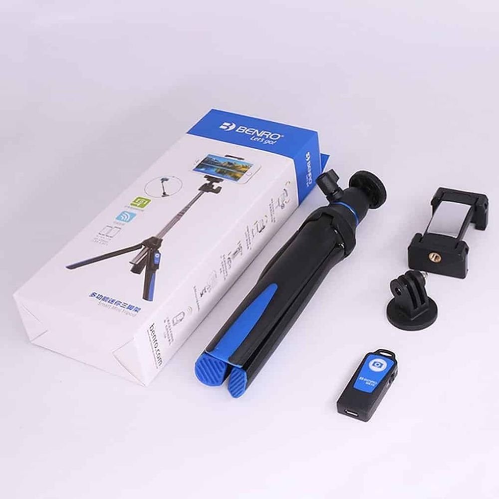 BENRO MK10 Selfie Stick Adjustable Tripod Bluetooth 3.0 Clamp for iOS- Android