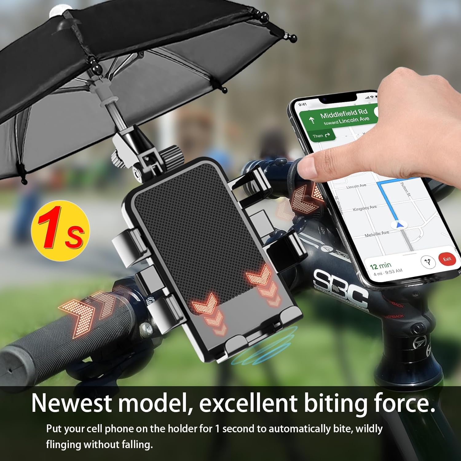Bike Phone Holder with Mini Sunshade Umbrella ZX-Y66