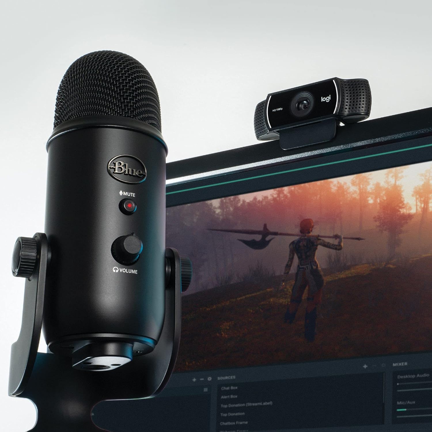 Blue Yeti USB Microphone & Logitech C922 Pro HD Webcam