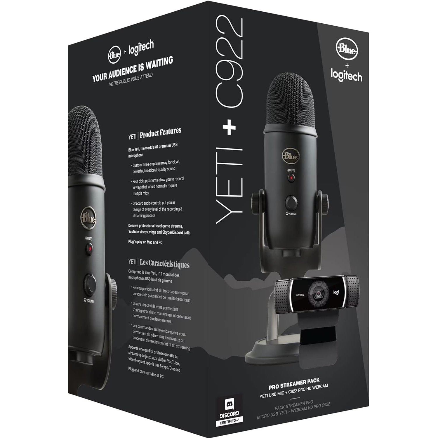 Blue Yeti USB Microphone & Logitech C922 Pro HD Webcam