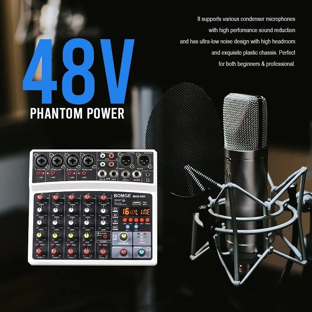 BOMGE 6 Channel Audio Sound Mixer