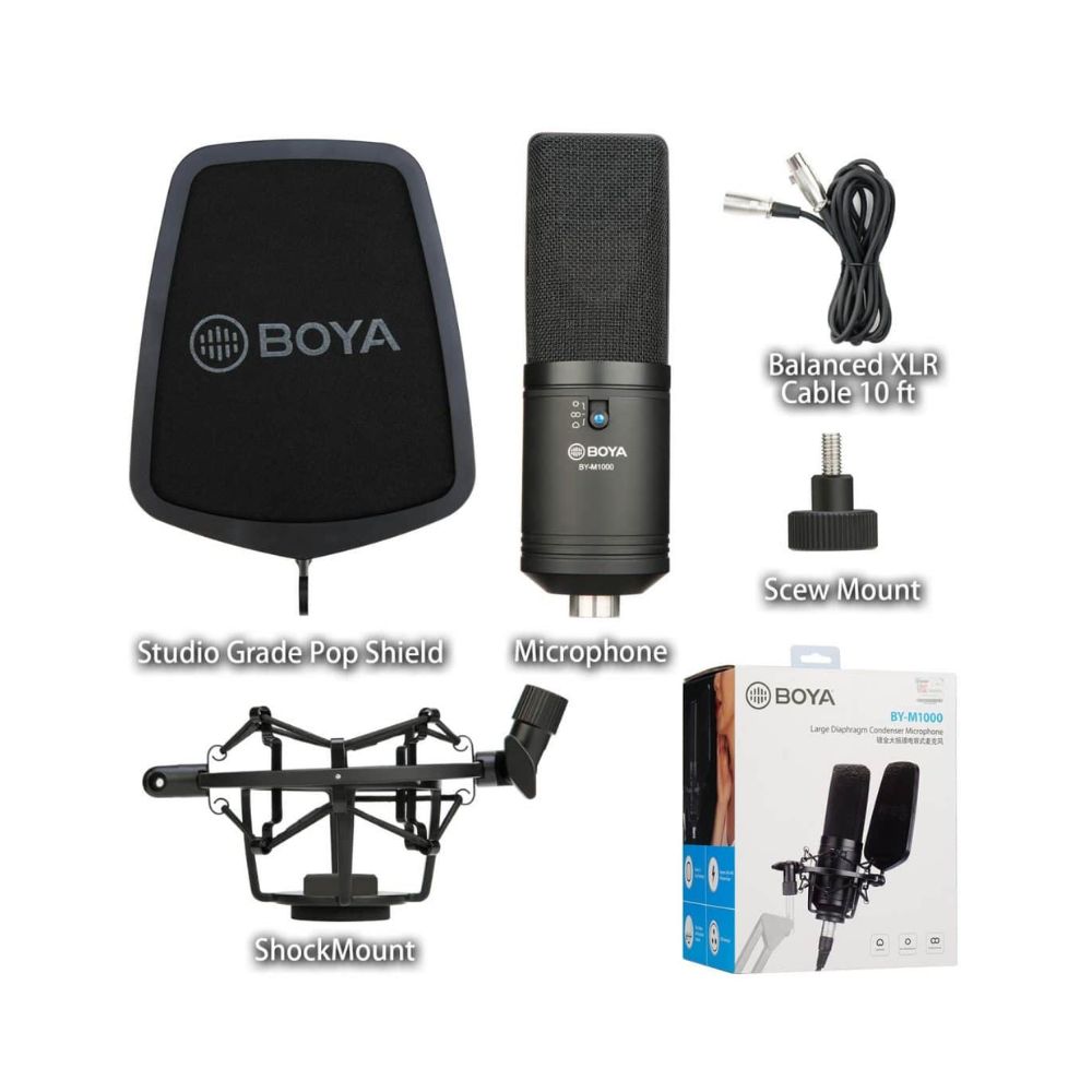 BOYA BY-M1000 Professional Large Diaphragm Condenser Microphone