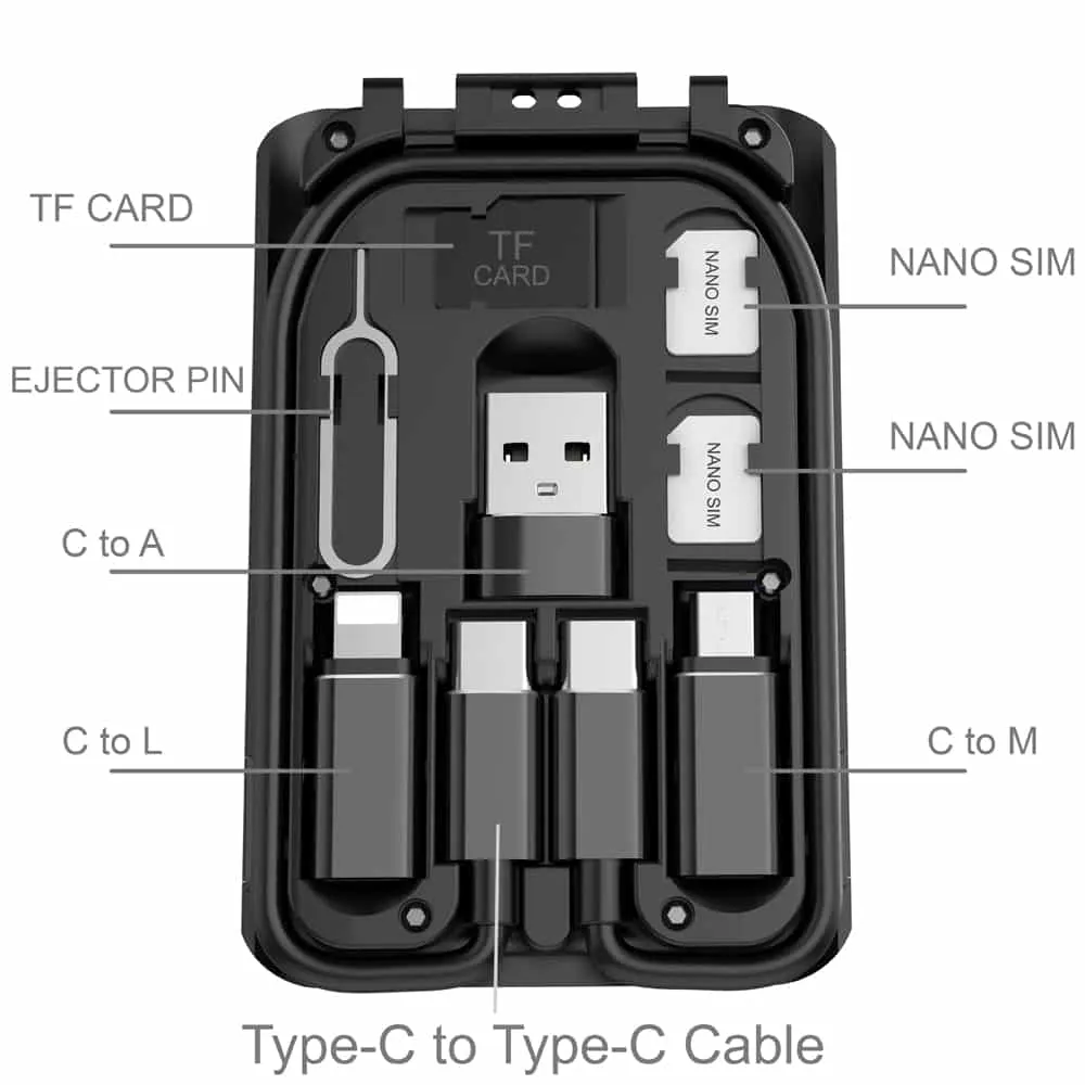budi 6 in 1 usb cable card/set offer OEM with micro usb connector sim card eject and phone holder for mobile phone
