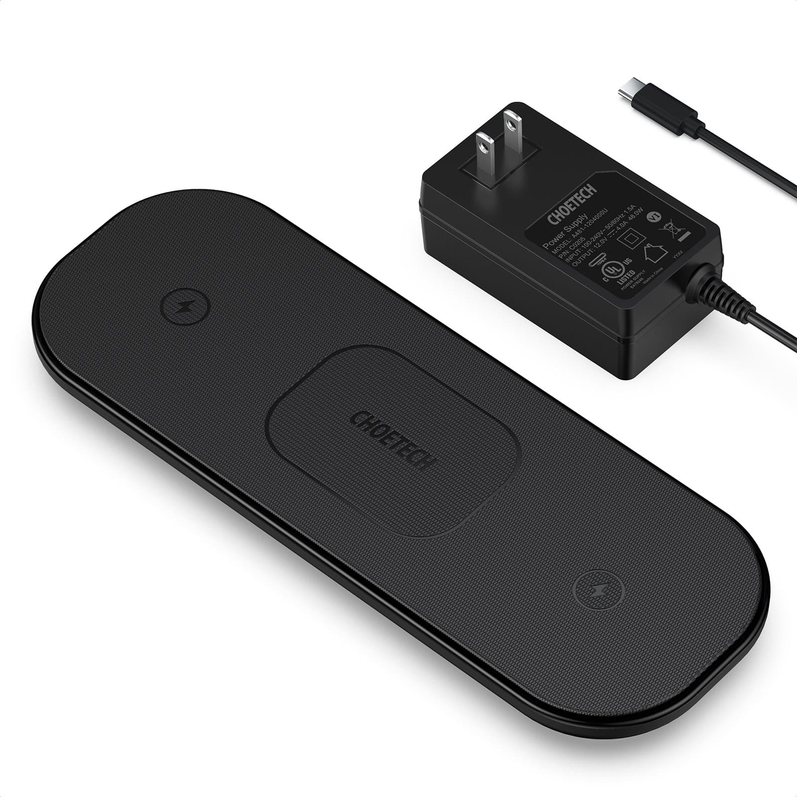CHOETECH Triple 3 In 1 Qi-Certified Fast Wireless Charger With Adapter For IPhone 12