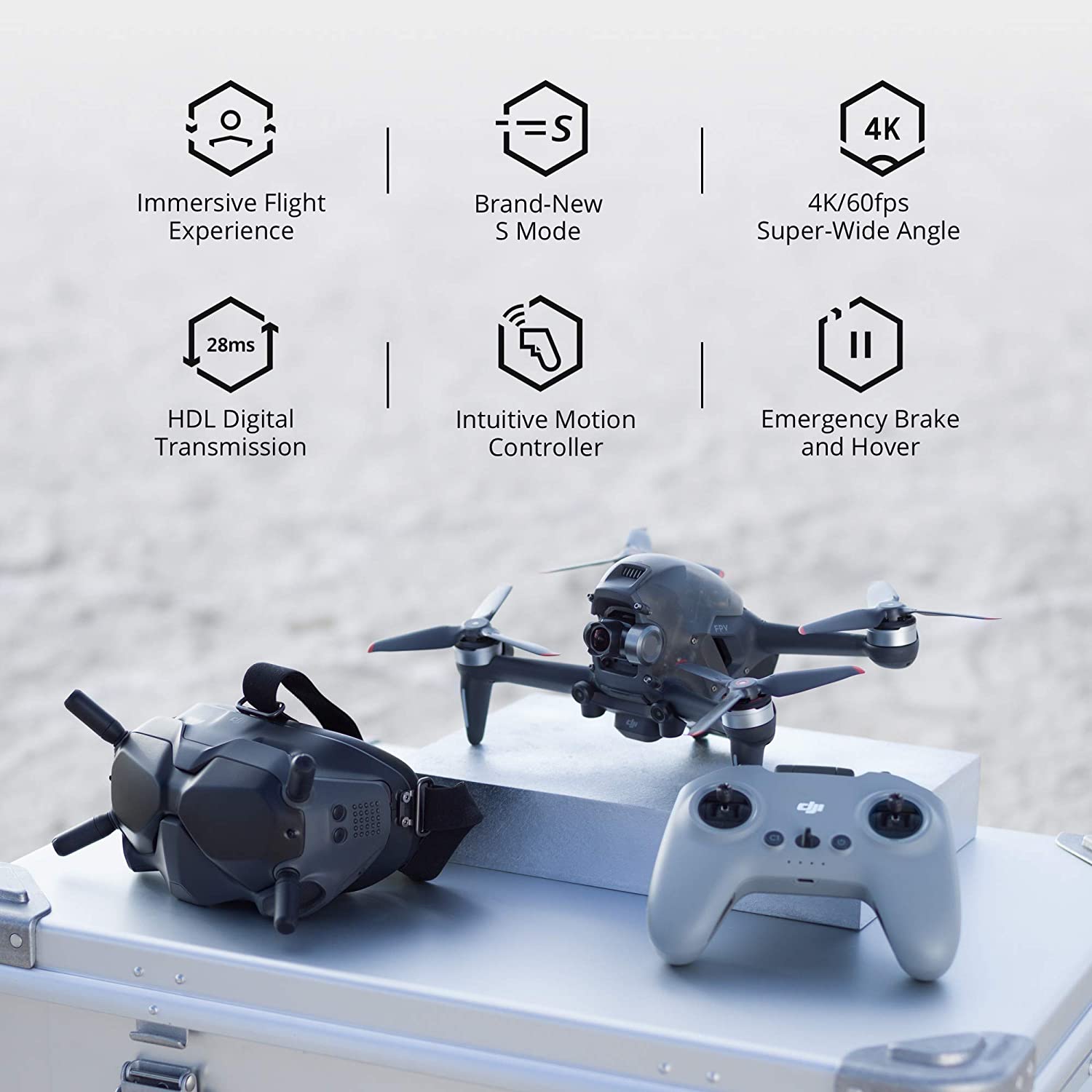 DJI FPV Combo – First-Person View Drone UAV Quadcopter with 4K Camera