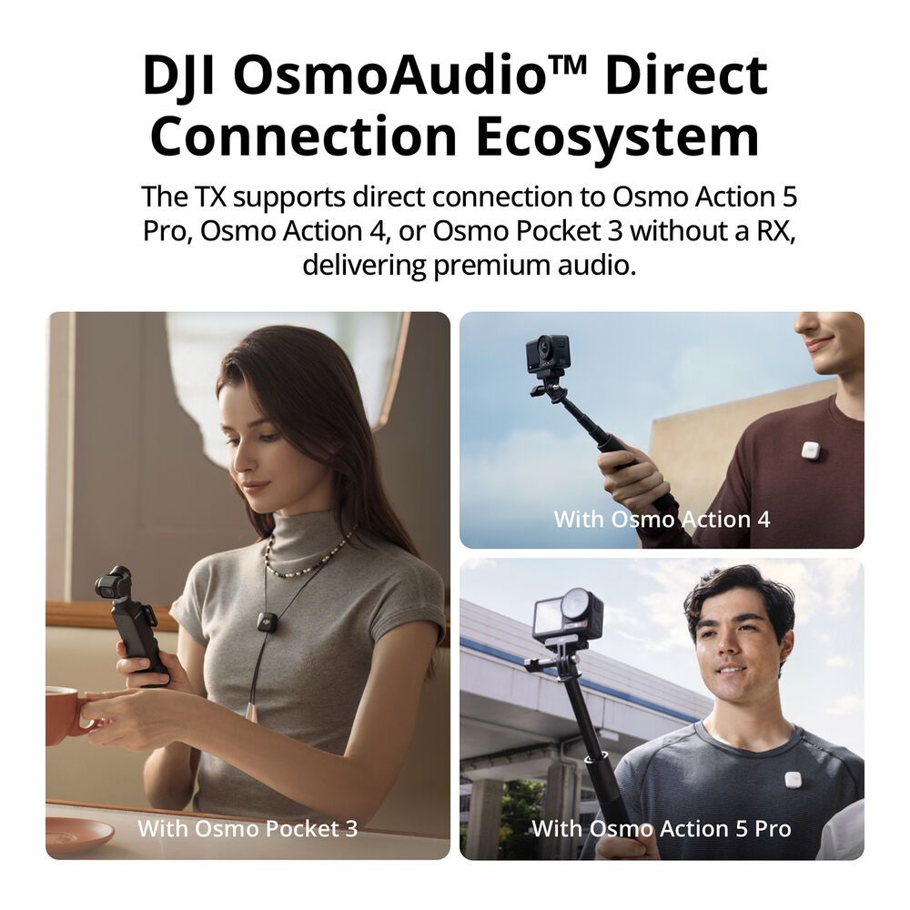 DJI Mic Mini Compact Wireless Microphone System for Camera &amp; Smartphone (2.4 GHz)