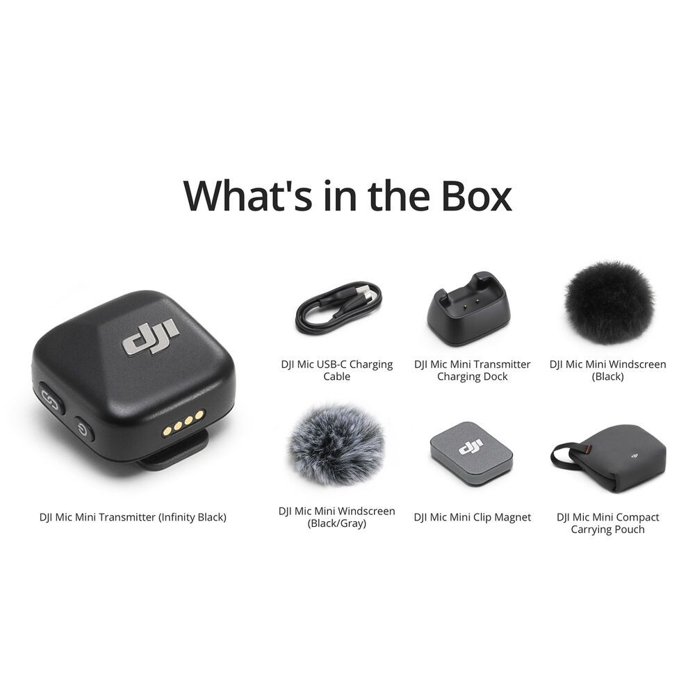 DJI Mic Mini Clip-On Transmitter with Built-In Microphone 2.4 GHz, Infinity