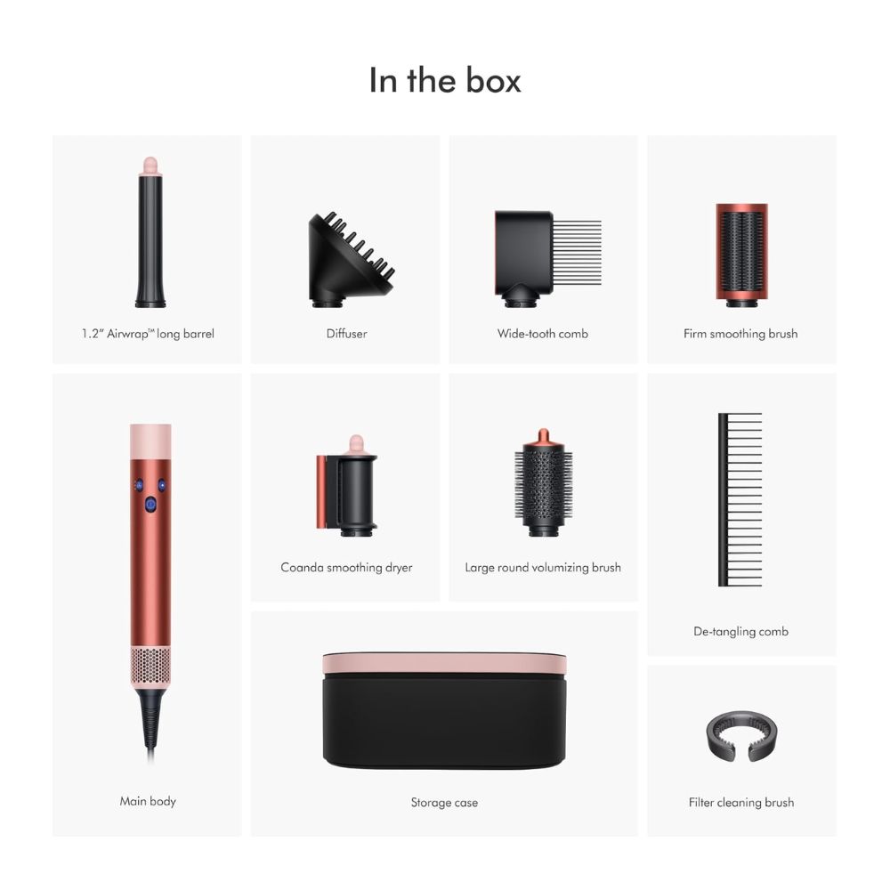 Dyson Airwrap™ multi-styler and dryer Curly+Coily Complete Long Volumise in Strawberry bronze and blush pink HS05