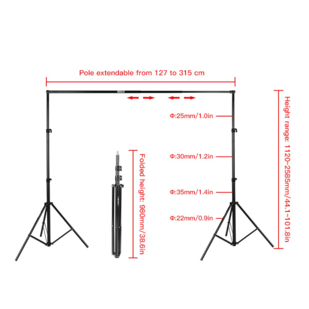 E-Image BS901A Studio Background Stand with Carrying Case