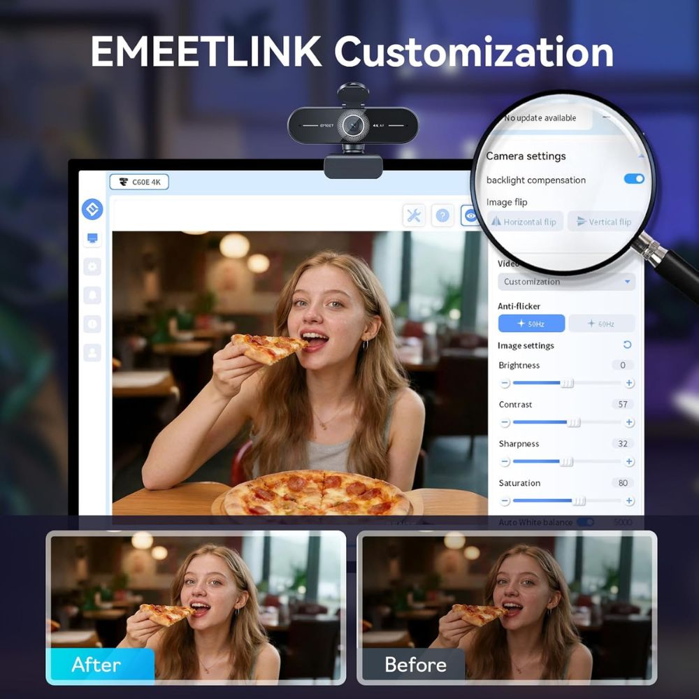 EMEET C60E 4K Webcam for Streaming & Gaming