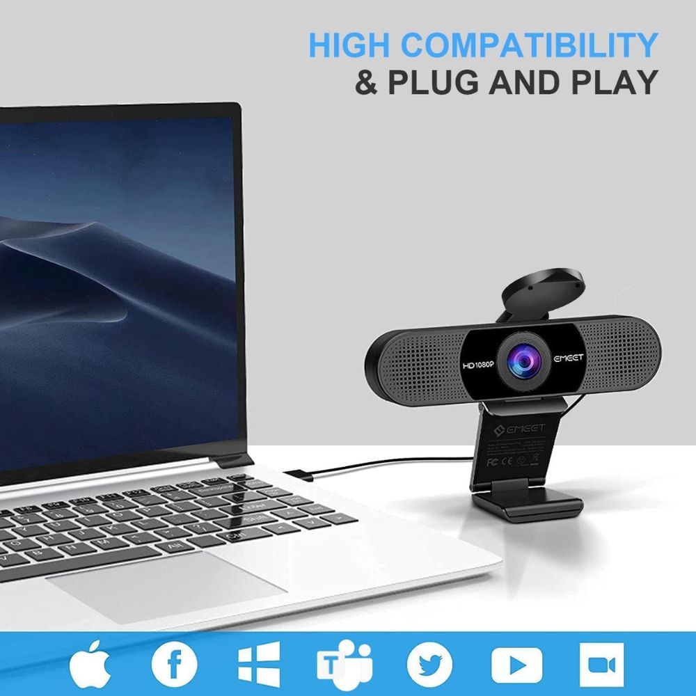 EMEET C960 1080P Webcam with Microphone
